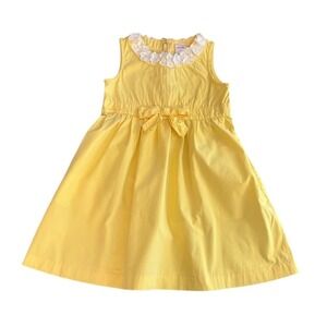 Gymboree Girls Yellow Sleeveless Party Dress Size 5‎ Bow Accent Summer